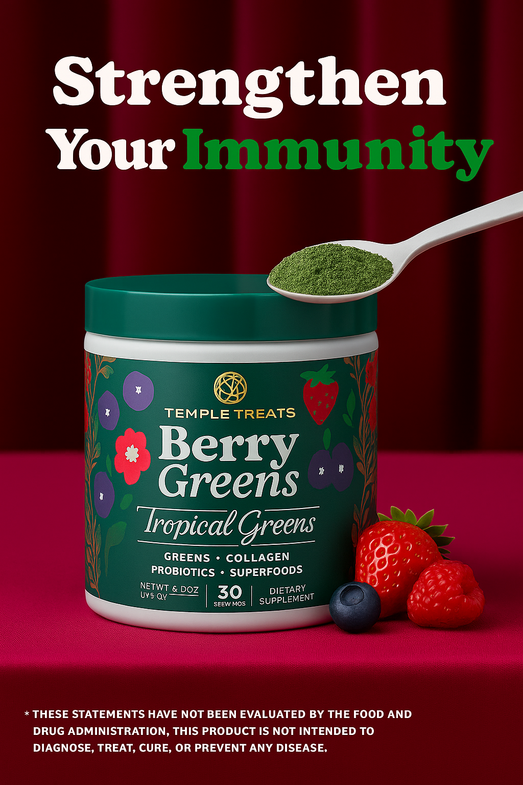 BerryGreens Probiotic Smoothie Juice Mix
