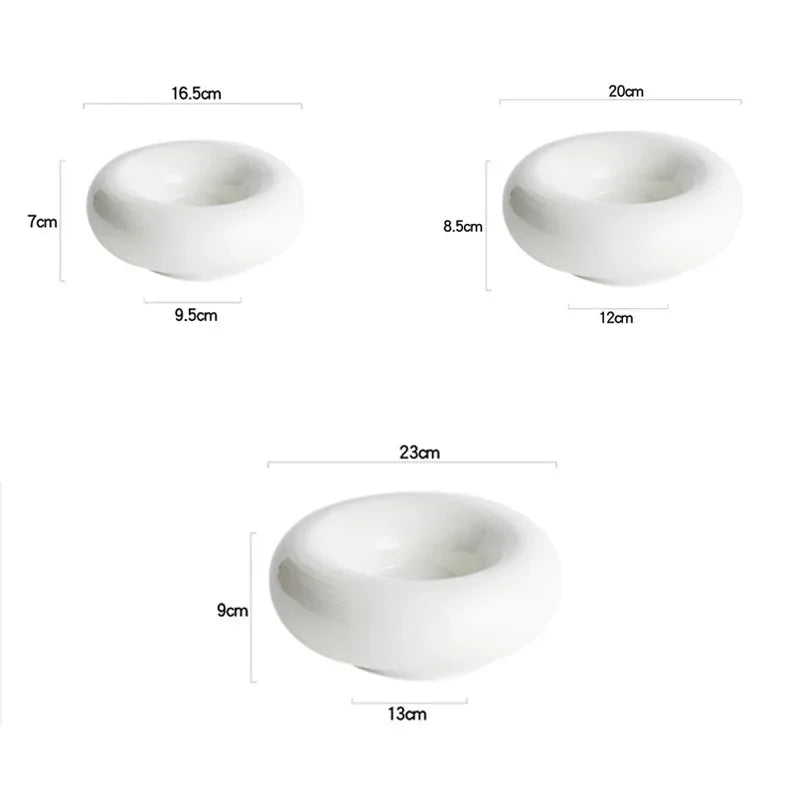 European White Ceramic Tableware Salad Dessert Bowl Snack Plate Household Table Decoration Cake Plate Kitchen Utensils Porcelain